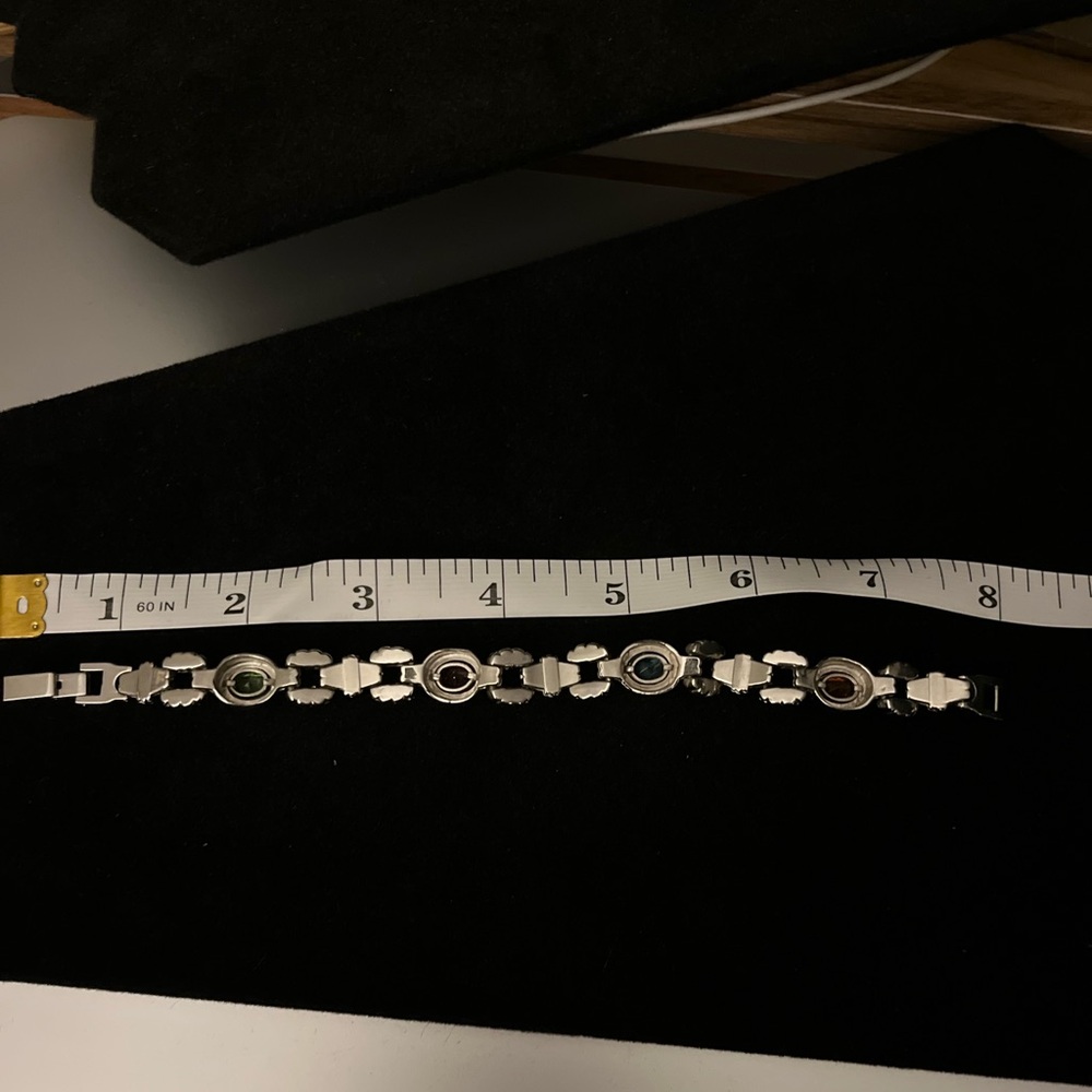 Bracelet Silver With Four Multi Colored Stones-Pr… - image 4
